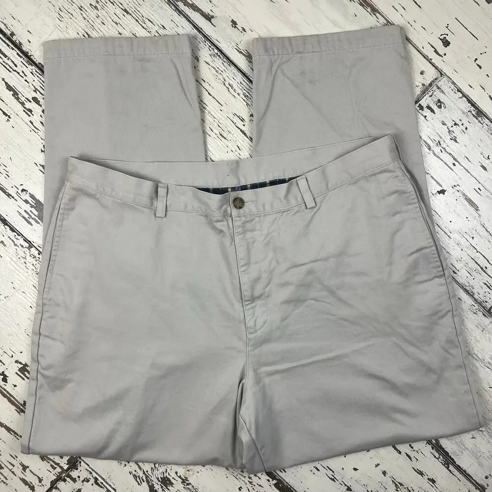 L.L. Bean flannel lined pants men’s 40x32 natural fit, flat front